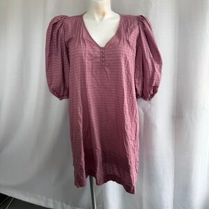 Summersalt Mini Puff Sleeve Dress Women's Size XL Dusty Rose Pink Prairie Boho